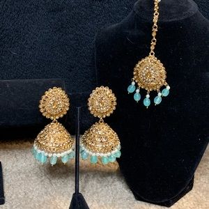 Polki Jhumki & Tikka Set